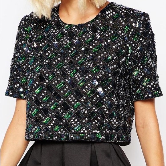 ASOS Candy Embellished T-Shirt Scuba Skater Dress - Picture 2 of 7